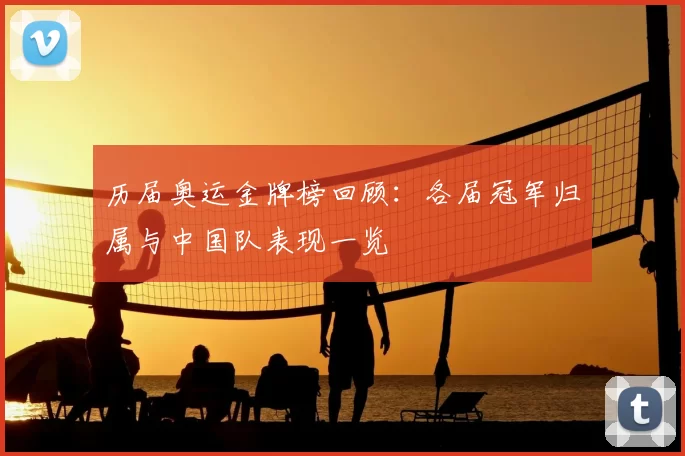 历届奥运金牌榜回顾:各届冠军归属与中国队表现一览